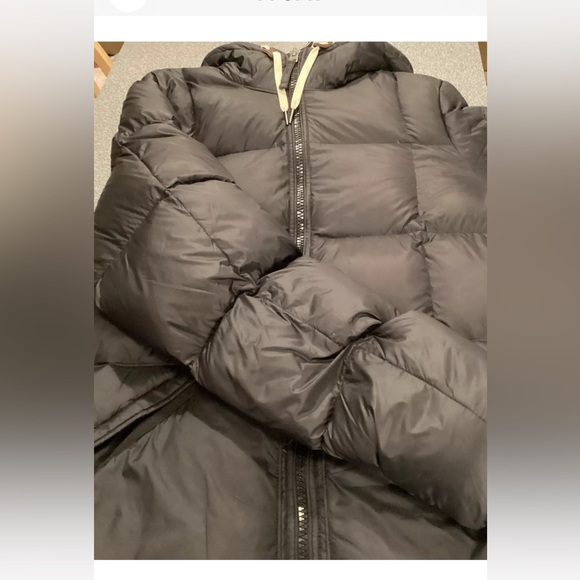 Down Coat Men's M Abercrombie And Fitch Ultra Puffer Hooded Black Green Interior - Picture 10 of 16